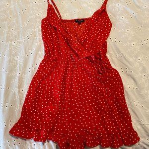 Red and White Polka Dot Romper
